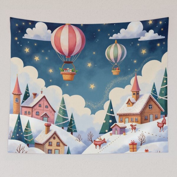 Item preview, Christmas Skybound Village designed and sold by Dream Bloom Gallery.