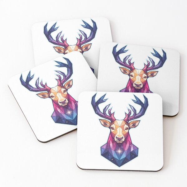Item preview, Cosmic Reindeer – Low-Poly Geometric Galaxy Christmas Art designed and sold by Cosmic Critters Decals.