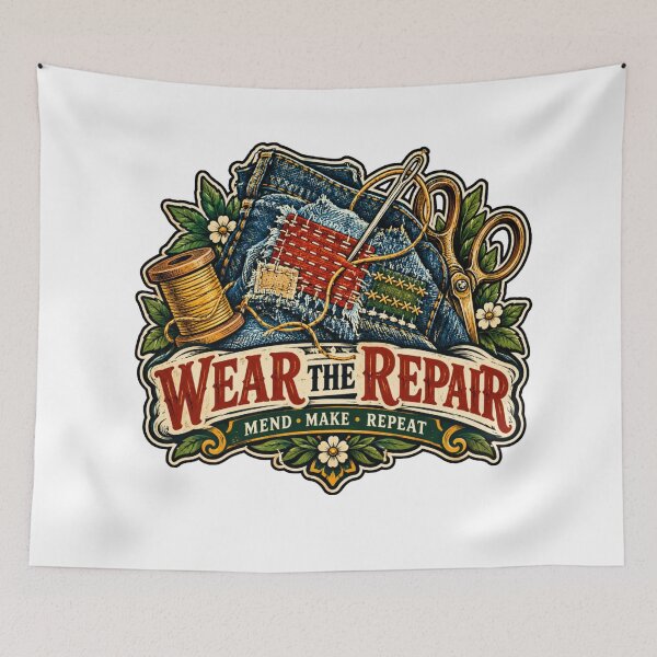 Item preview, Wear the Repair Vintage Visible Mending designed and sold by DigitalKingClub.