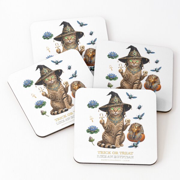 Artikelvorschau, Süßes oder Saures wie ein Ägypter – Bastet Halloween-Hexe entworfen und verkauft von RAX Mirth Studio.