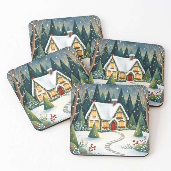 Item preview, Starlight Christmas Cottage designed and sold by Dream Bloom Gallery.