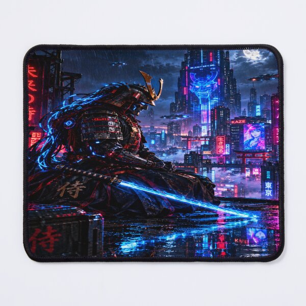 Item preview, Cyberpunk Samurai katana neon art designed and sold by JMAVILA ART.