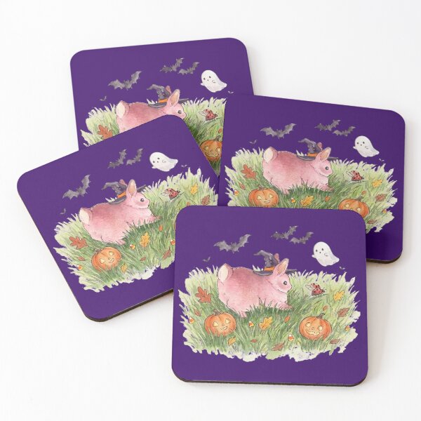 Item preview, Cute Pink Witch Bunny with Halloween Pumpkins designed and sold by Merli7.