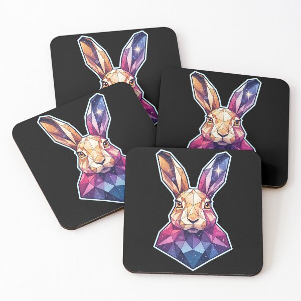Item preview, Arctic Hare – Low-Poly Geometric Galaxy Winter Art designed and sold by Cosmic Critters Decals.