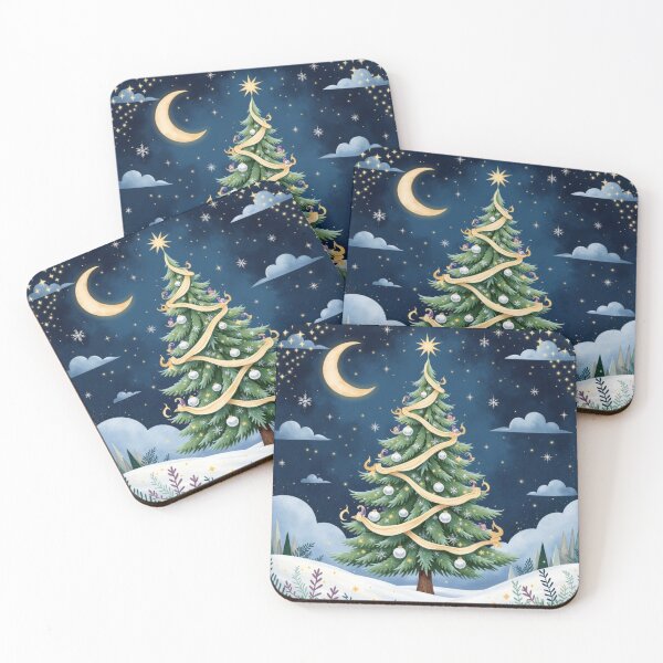 Item preview, Moonlit Starlight Christmas Tree designed and sold by Dream Bloom Gallery.
