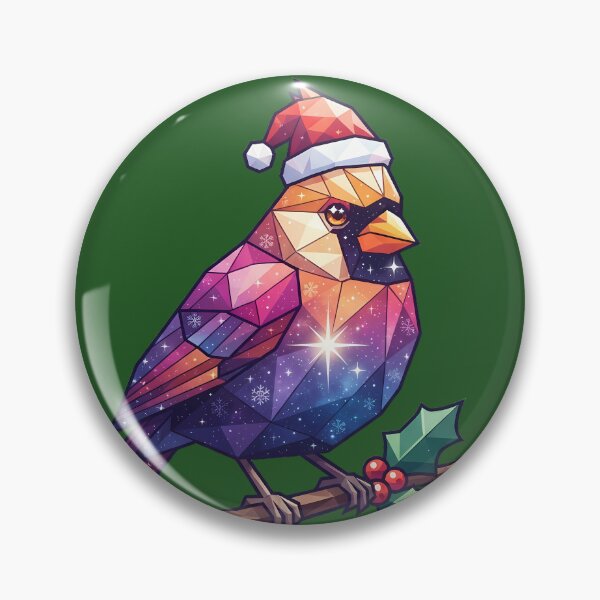 Item preview, Cosmic Cardinal – Low-Poly Christmas Galaxy Bird Art designed and sold by Cosmic Critters Decals.
