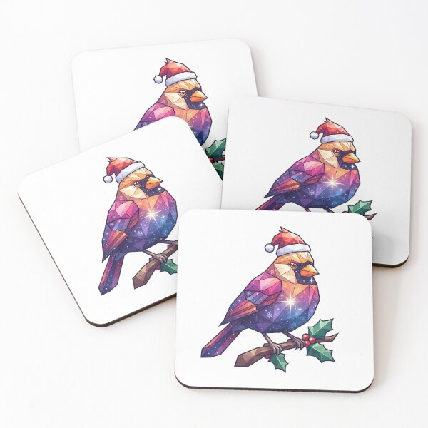Item preview, Cosmic Cardinal – Low-Poly Christmas Galaxy Bird Art designed and sold by Cosmic Critters Decals.