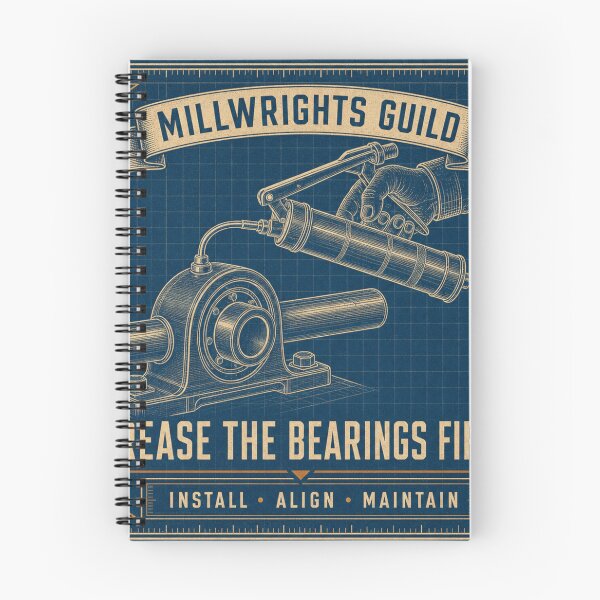 Aperçu de l'œuvre Grease The Bearings First Maintenance Industrielle Plan Bleu créée et vendue par BoosterShop.
