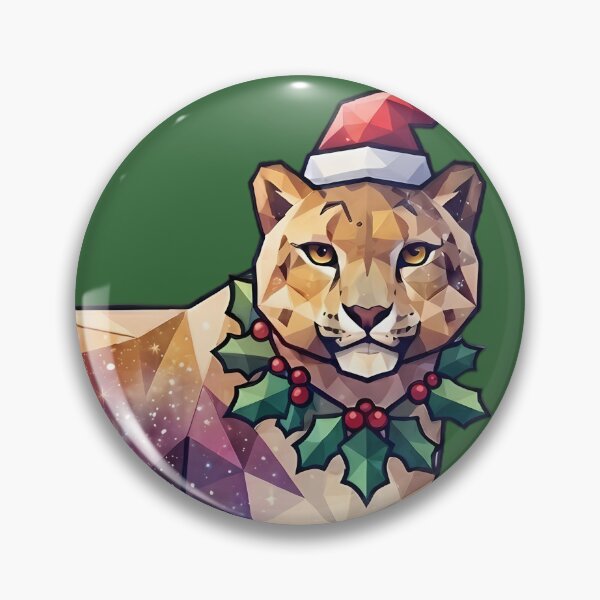 Item preview, Snow Leopard – Low-Poly Galaxy Christmas Holly Art designed and sold by Cosmic Critters Decals.