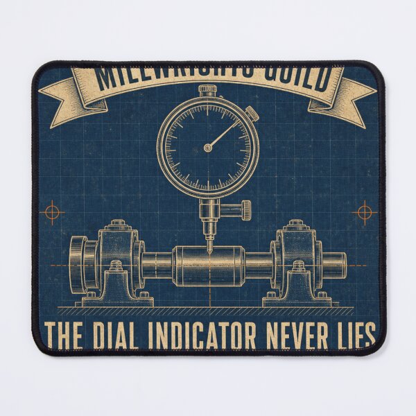 Item preview, The Dial Indicator Never Lies Millwright Blueprint Badge designed and sold by BoosterShop.