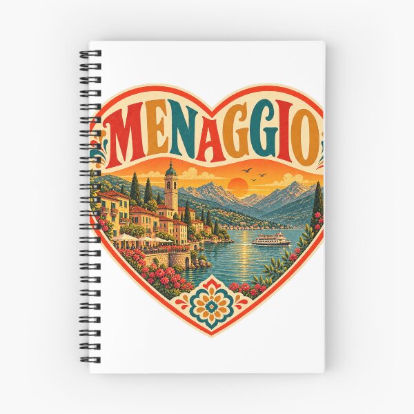 Item preview, Vintage Menaggio Heart - Retro Italy Travel Souvenir designed and sold by VisualArtsOasis.