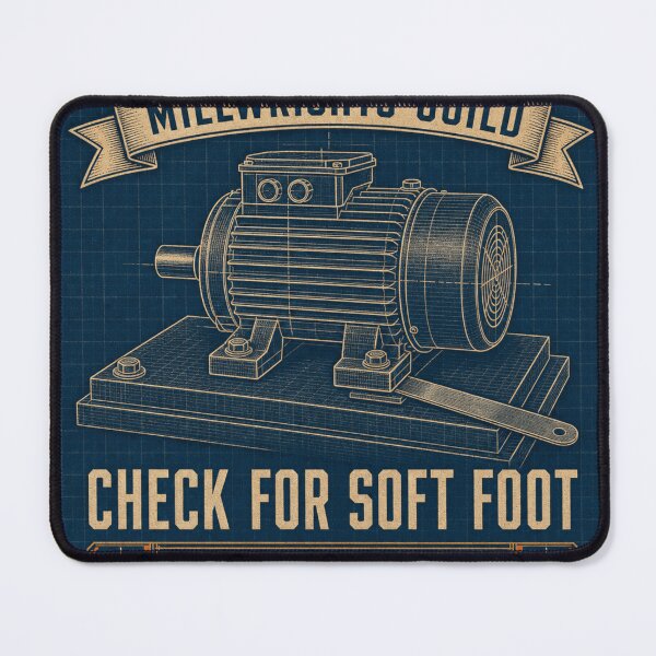 Item preview, Check For Soft Foot Industrial Mechanic Millwright Badge designed and sold by BoosterShop.