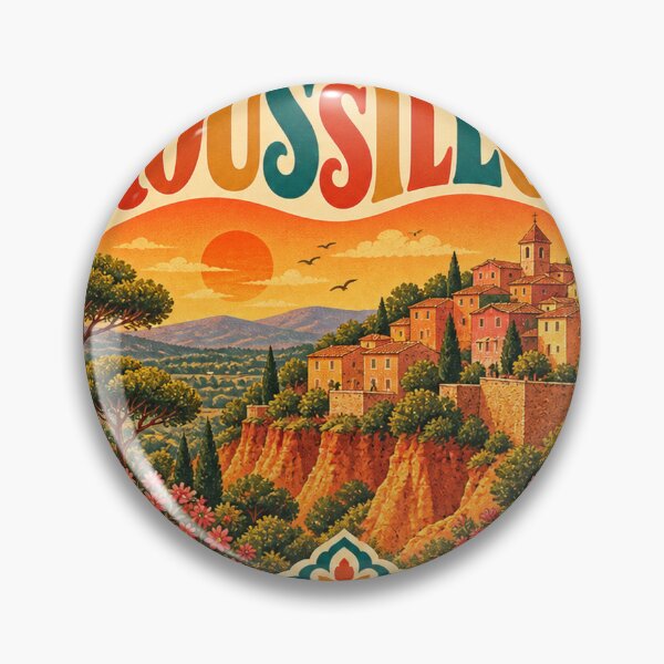 Item preview, Roussillon Souvenir Heart Design - Vintage France Travel Art designed and sold by VisualArtsOasis.