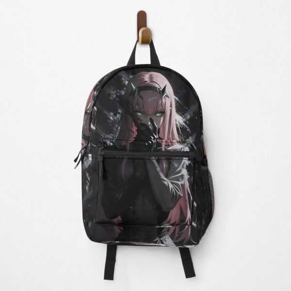 Item preview, Zero Two Cyberpunk Anime Girl Pink Hair Green Eyes Dark Glitch Art designed and sold by Dyan4.
