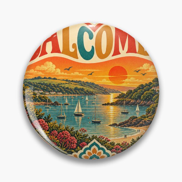 Item preview, Vintage Salcombe Heart - Retro England Travel Souvenir designed and sold by VisualArtsOasis.