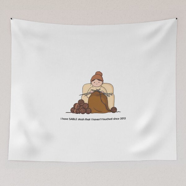 Item preview, Minimalist Knitter with Yarn Stash Quote designed and sold by NiftyWrx.