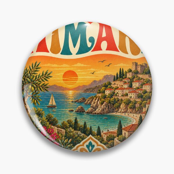 Artikelvorschau, Himare Albanien Reisesouvenir – Retro-Herzillustration entworfen und verkauft von VisualArtsOasis.