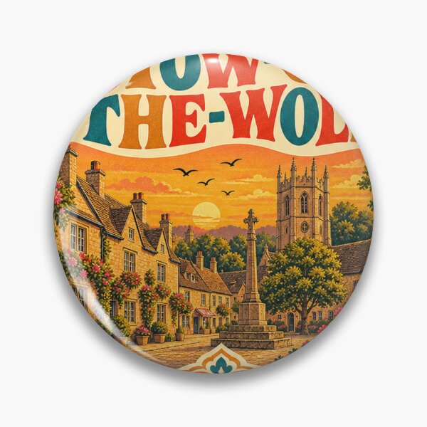 Item preview, Stow on the Wold England Travel Souvenir - Retro Heart Illustration designed and sold by VisualArtsOasis.