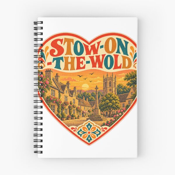 Item preview, Stow on the Wold England Travel Souvenir - Retro Heart Illustration designed and sold by VisualArtsOasis.