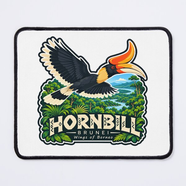 Item preview, Hornbill Brunei Wings Of Borneo Tropical Bird Wildlife Travel Souvenir designed and sold by RetroMini2026.