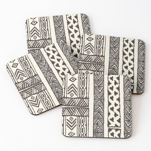 Item preview, Kapa cloth inspired IKAT rustic bold colorful boho hand-drawn geometric pattern designed and sold by Goddessart.