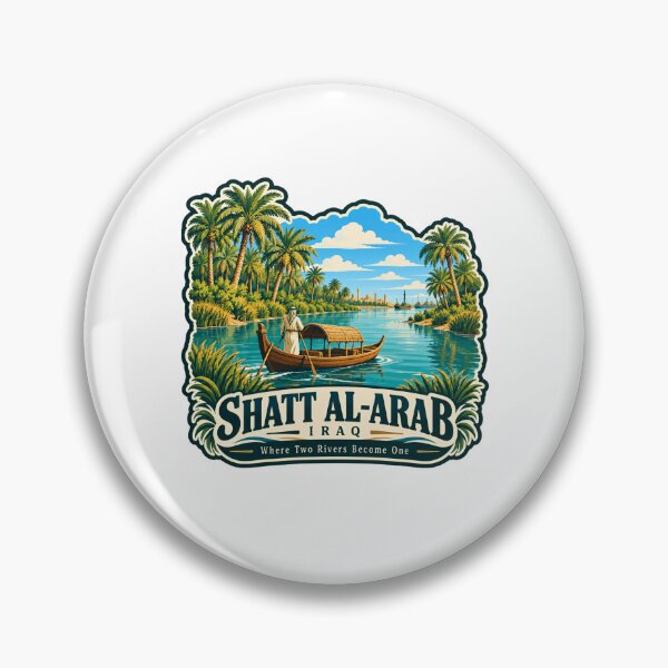 Item preview, Shatt Al-Arab Iraq Where Two Rivers Become One Iraqi River Travel Middle East designed and sold by RetroMini2026.