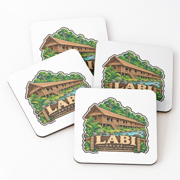 Item preview, Labi Brunei Longhouses Of The Forest Travel Destination Southeast Asia Culture designed and sold by RetroMini2026.