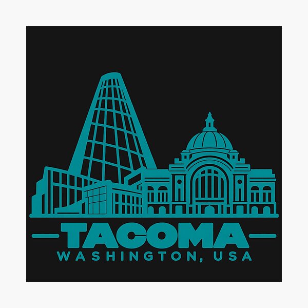 Item preview, Tacoma Washington USA Line Art Coastline Poster designed and sold by CMYKStudio.