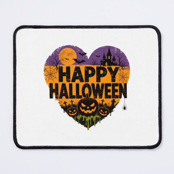 Item preview, happy halloween heart spooky jack-o-lantern haunted house bats moon designed and sold by Lockcownmz.
