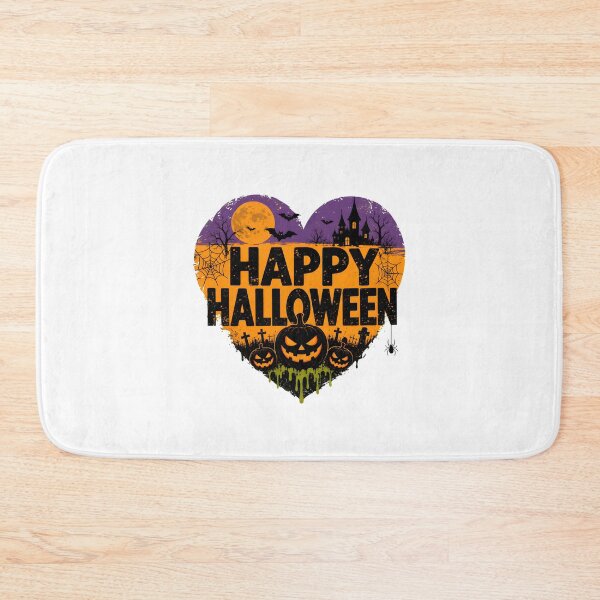 Item preview, happy halloween heart spooky jack-o-lantern haunted house bats moon designed and sold by Lockcownmz.