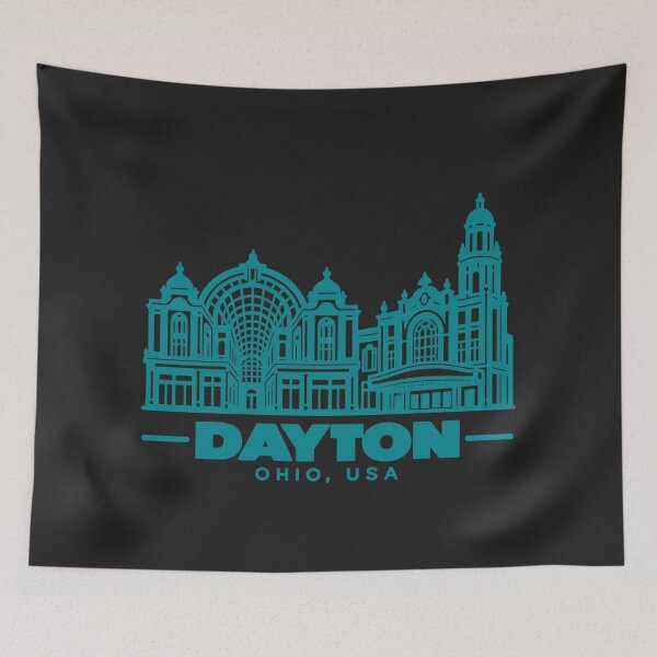 Artikelvorschau, Dayton Ohio USA – Wahrzeichen-Poster (Linienzeichnung) entworfen und verkauft von CMYKStudio.