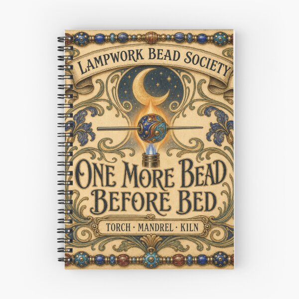Item preview, One More Bead Before Bed Lampwork Beads Art Nouveau Badge designed and sold by BoosterShop.