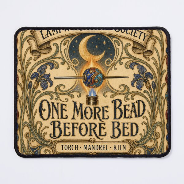 Item preview, One More Bead Before Bed Lampwork Beads Art Nouveau Badge designed and sold by BoosterShop.