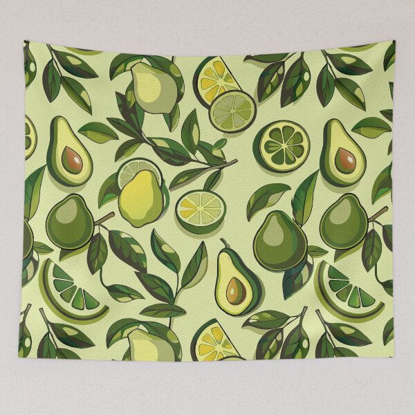 Item preview, Green Lemon & Avocado Pattern For Fruit & Vegan Lover designed and sold by FemmePod.