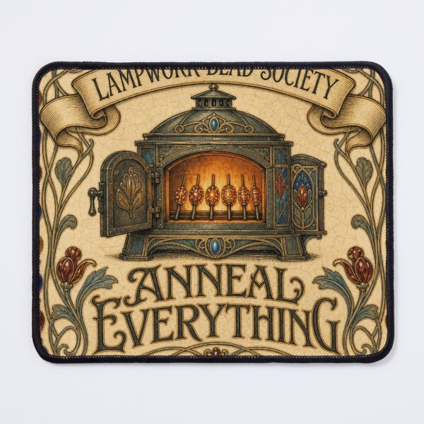 Item preview, Anneal Everything Annealing Glass Lampwork Bead Kiln Badge designed and sold by BoosterShop.