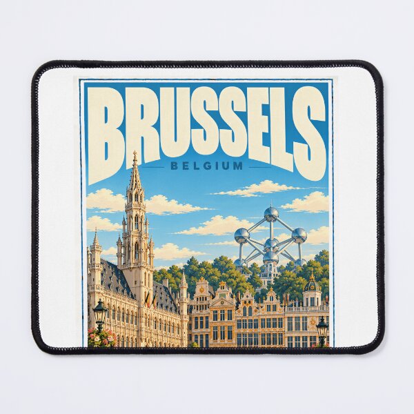 Item preview, Brussels Belgium Travel Destination City Explorer Vacation designed and sold by NightGlyph.