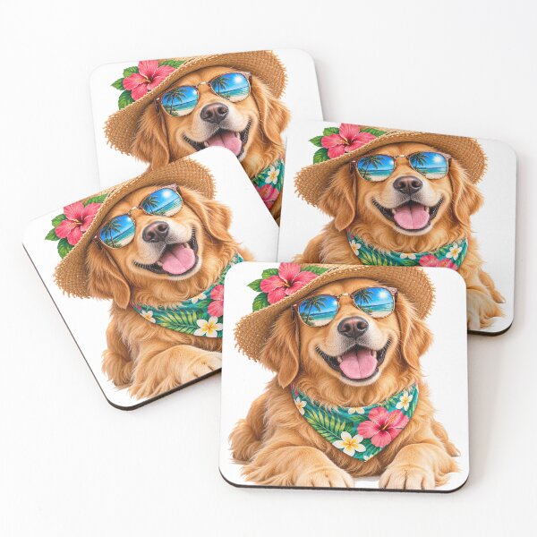 Item preview, Sunny Golden Retriever Beach Vacation Mood designed and sold by Gifts0.