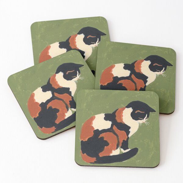 Item preview, Calico Cat Painting on Olive Green designed and sold by Fani*.