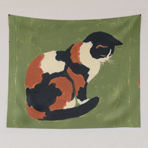 Item preview, Calico Cat Painting on Olive Green designed and sold by Fani*.
