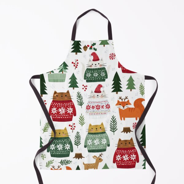 Item preview, Woodland White Christmas Cats designed and sold by MrsEcrafts.
