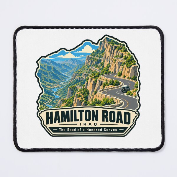 Item preview, Hamilton Road Iraq The Road Of A Hundred Curves Scenic Mountain Travel Destination designed and sold by RetroMini2026.