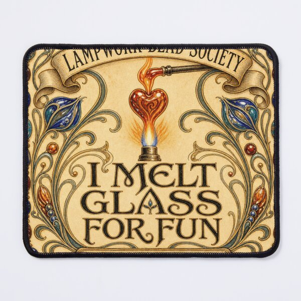 Item preview, I Melt Glass For Fun Lampwork Gift Glass Bead Art Badge designed and sold by BoosterShop.