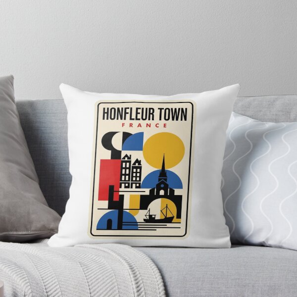 Item preview, Retro Honfleur Town Bauhaus Geometric Skyline designed and sold by k3rstman1.