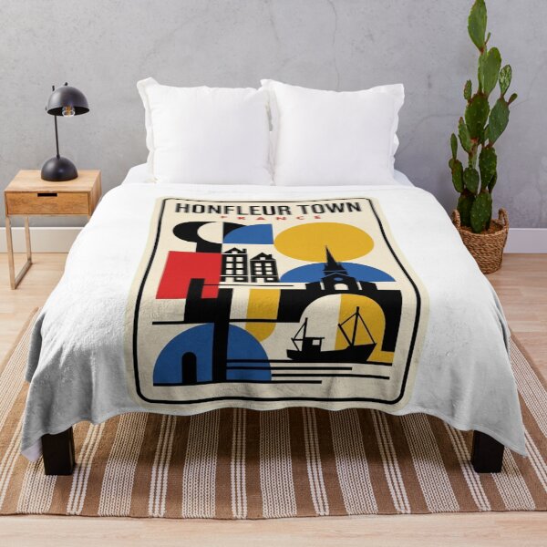 Item preview, Retro Honfleur Town Bauhaus Geometric Skyline designed and sold by k3rstman1.