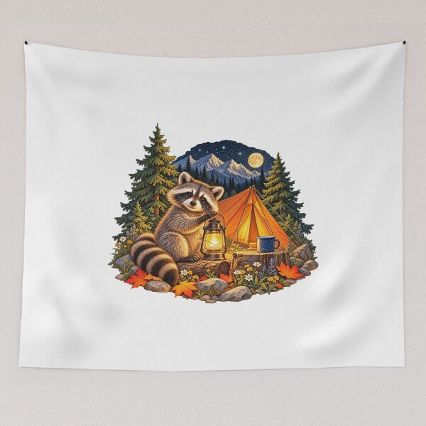Item preview, Raccoon Camping Under the Mountain Moon designed and sold by Gifts0.