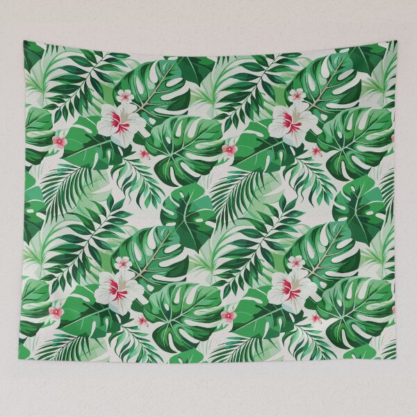 Item preview, Green Monstera Deliciosa Leafy Pattern - Hawaiian Tropical Foliage designed and sold by FemmePod.