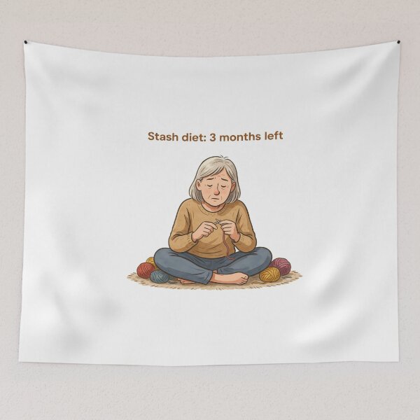 Item preview, Minimalist Knitter with Yarn Stash Quote designed and sold by NiftyWrx.