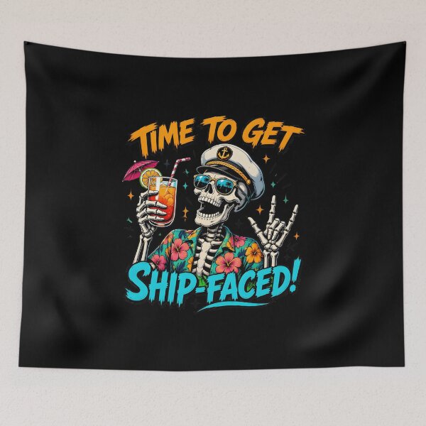 Item preview, time to get ship faced skeleton funny cruise summer vacation designed and sold by Lockcownmz.