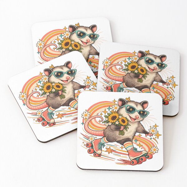 Item preview, Groovy Roller Skating Opossum with Flowers designed and sold by Gifts0.