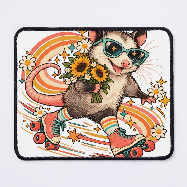 Item preview, Groovy Roller Skating Opossum with Flowers designed and sold by Gifts0.